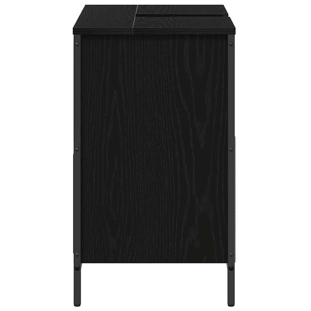 Badkamerkast met lades 60x34,5x60 cm zwart eikenkleurig