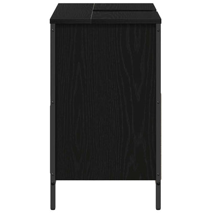 Badkamerkast met lades 60x34,5x60 cm zwart eikenkleurig