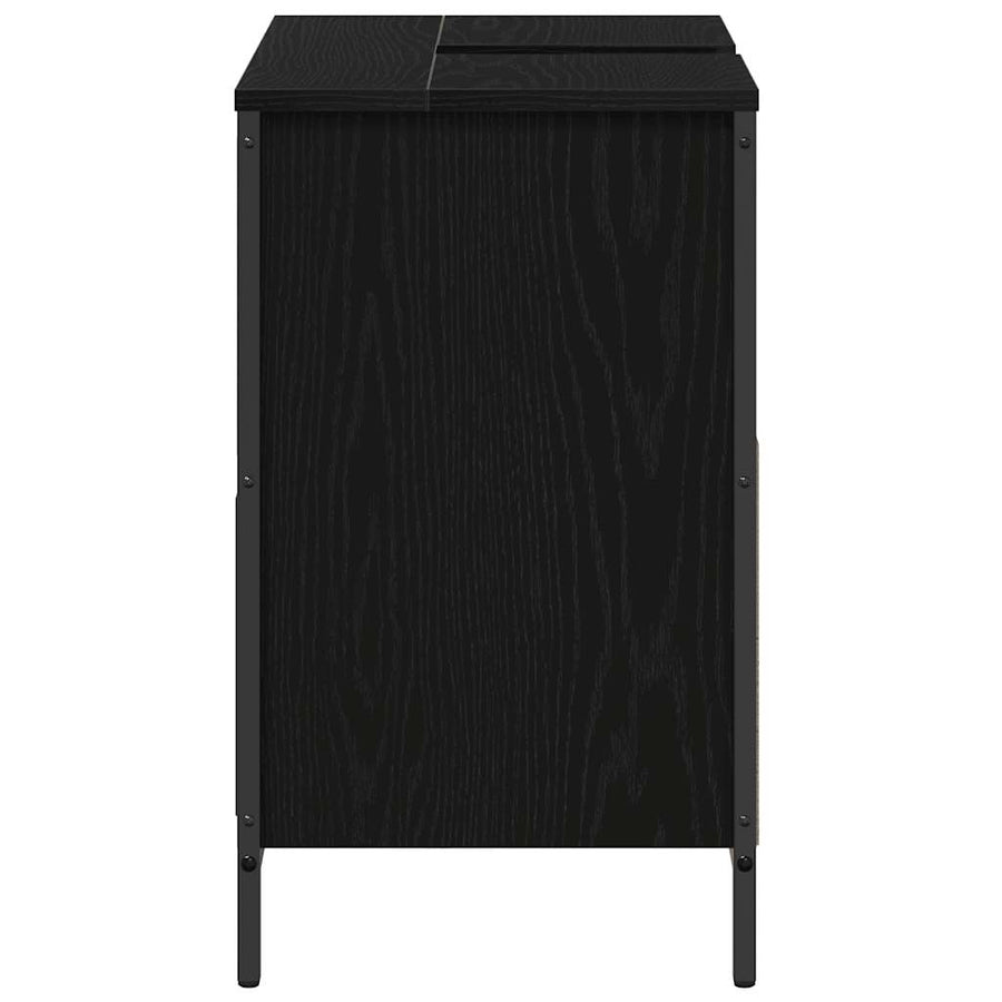 Badkamerkast met lades 60x34,5x60 cm zwart eikenkleurig