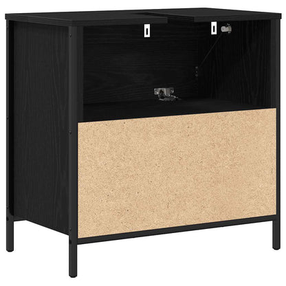 Badkamerkast met lades 60x34,5x60 cm zwart eikenkleurig