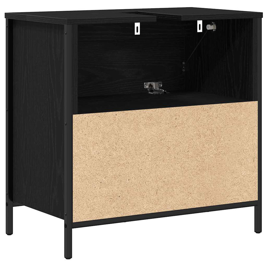 Badkamerkast met lades 60x34,5x60 cm zwart eikenkleurig