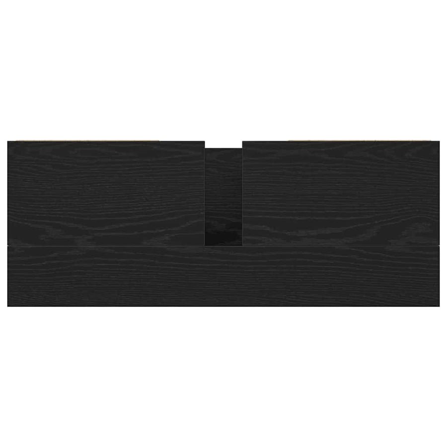 Wastafelkast met lades 90x34,5x60 cm zwart eikenkleurig
