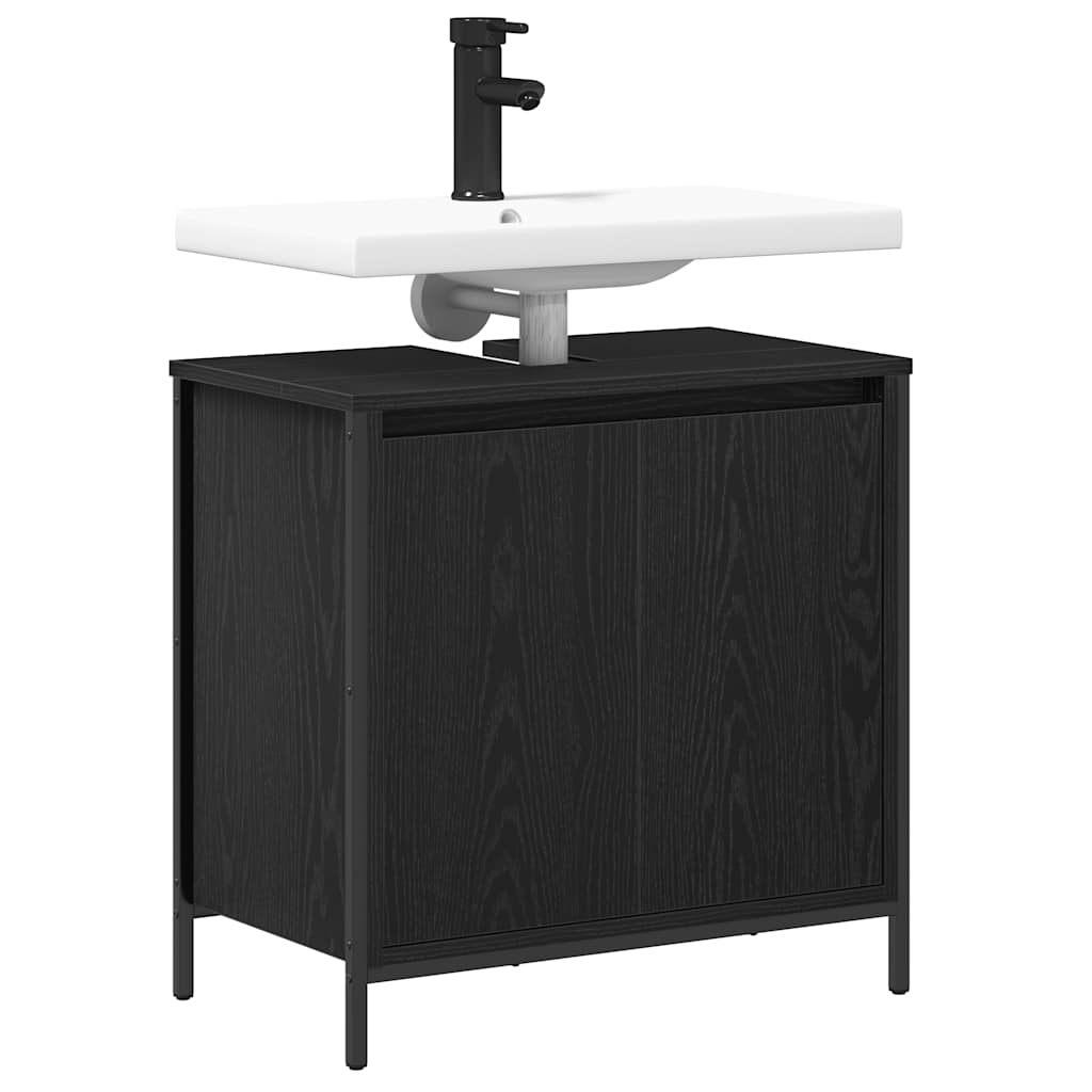Badkamerkast wastafelmeubel 60x34,5x60 cm zwart