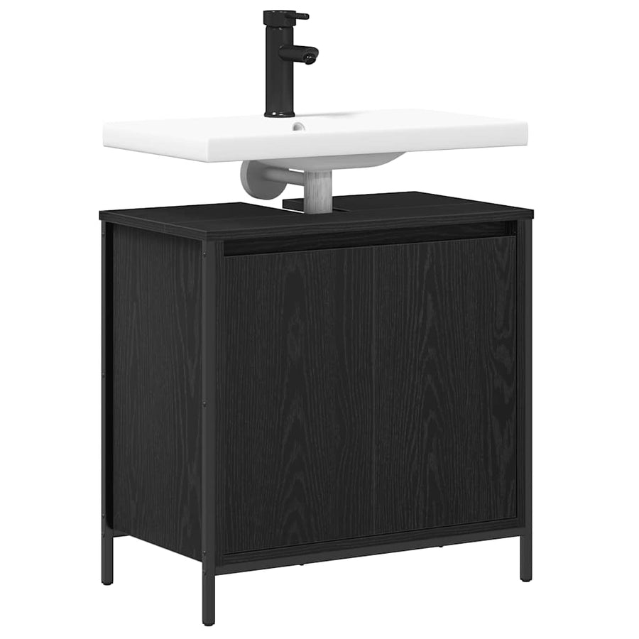 Badkamerkast wastafelmeubel 60x34,5x60 cm zwart