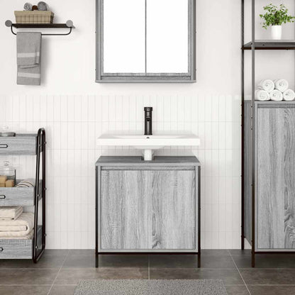 Badkamerkast wastafelkast 60x34,5x60 cm grijs sonoma