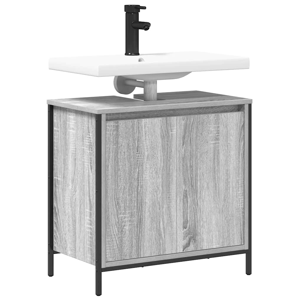 Badkamerkast wastafelkast 60x34,5x60 cm grijs sonoma