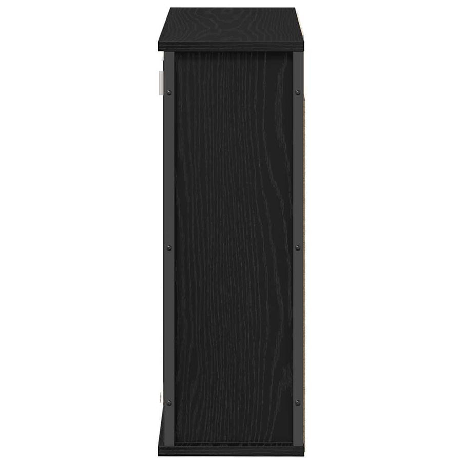 Badkamerwandkast met spiegel 60x21x60 cm zwart eikenkleurig