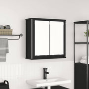 Badkamerwandkast met spiegel 60x21x60 cm zwart eiken