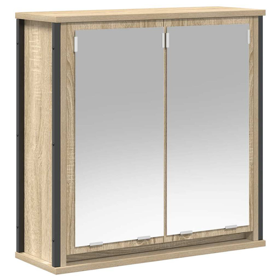 Badkamerwandkast met spiegel 60x21x60 cm sonoma eikenkleurig