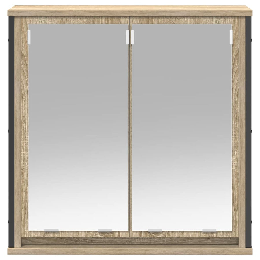 Badkamerwandkast met spiegel 60x21x60 cm sonoma eikenkleurig