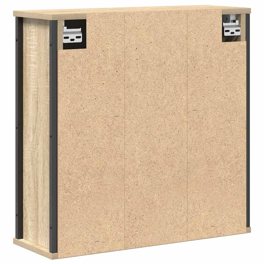 Badkamerwandkast met spiegel 60x21x60 cm sonoma eikenkleurig