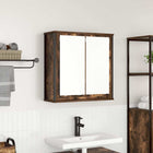 Bathroom wall cabinet with mirror 60x21x60 cm smoked oak