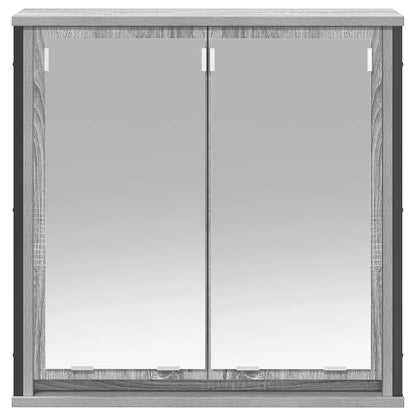 Badkamerwandkast met spiegel 60x21x60 cm Sonoma grijs