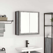 Badkamerwandkast met spiegel 60x21x60 cm grijs