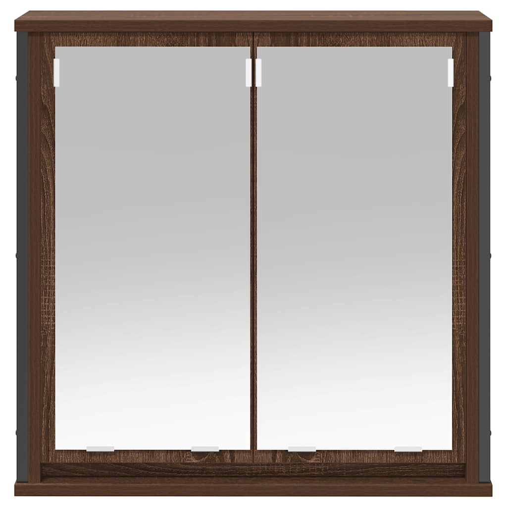 Badkamerwandkast met spiegel 60x21x60 cm bruin eiken