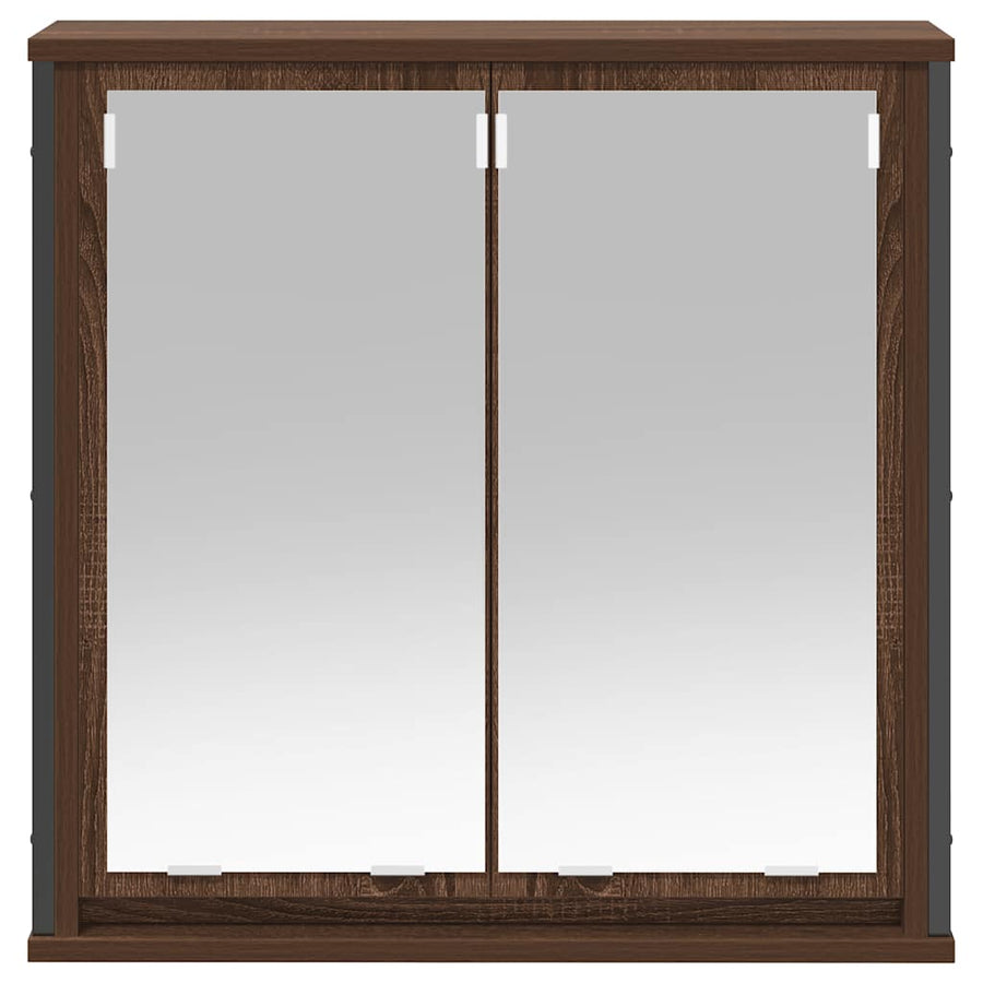 Badkamerwandkast met spiegel 60x21x60 cm bruin eiken