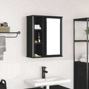 Badkamerwandkast met spiegel 50x21x60 cm zwart eiken
