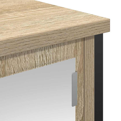 Badkamerwandkast met spiegel 50x21x60 cm sonoma eikenkleurig