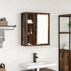 Bathroom wall cabinet with mirror 50x21x60 cm smoked oak-colored