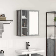 Badkamerwandkast met spiegel 50x21x60 cm grijs