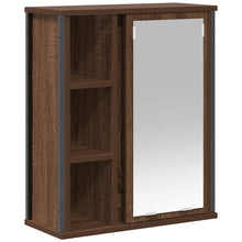 Badkamerwandkast met spiegel 50x21x60 cm bruin eikenkleurig