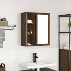 Bathroom wall cabinet with mirror 50x21x60 cm brown oak effect