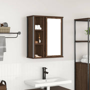 Badkamerwandkast met spiegel 50x21x60 cm bruin eiken