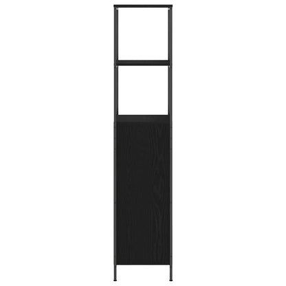 Badkamermeubel met planken 36x35x165 cm zwart eikenkleurig