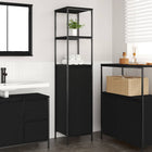 Bathroom cabinet with shelves 36x35x165 cm black oak look