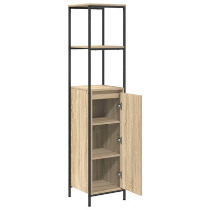 Badkamermeubel met planken 36x35x165 cm Sonoma eikenkleurig
