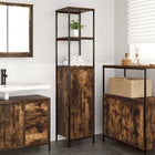 Bathroom cabinet with shelves 36x35x165 cm smoked oak