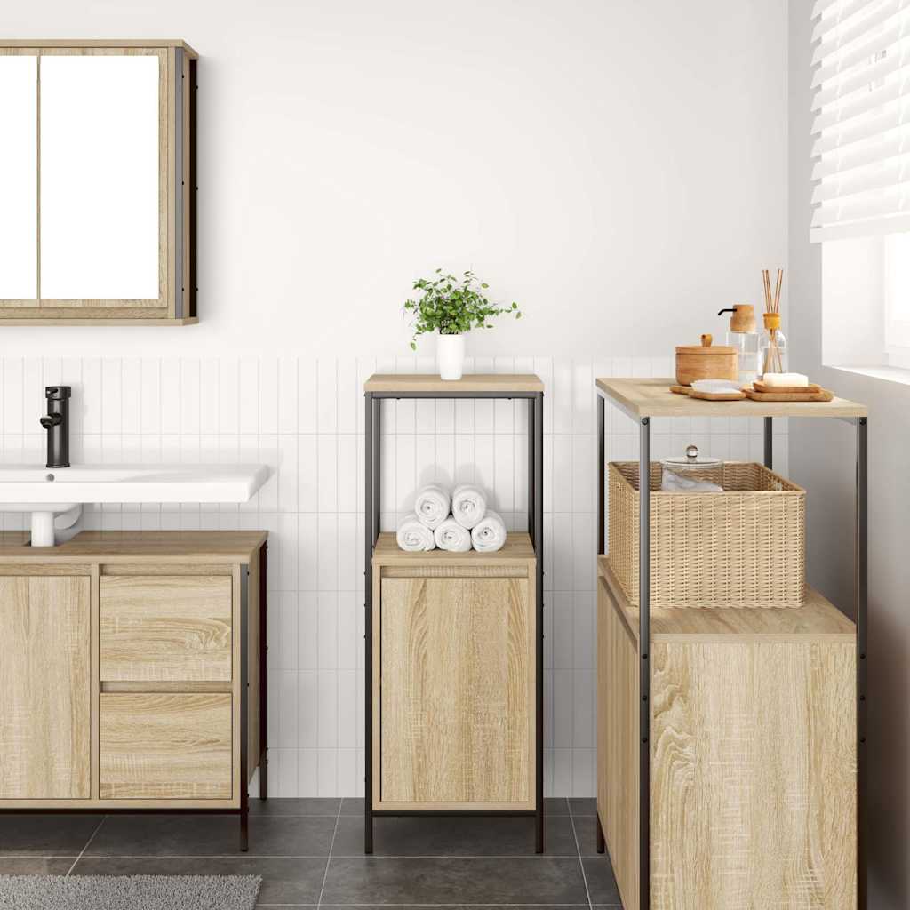 Badkamermeubel met planken 36x35x95 cm Sonoma eikenkleurig