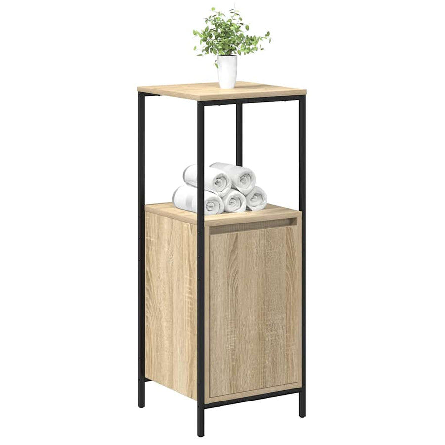 Badkamermeubel met planken 36x35x95 cm Sonoma eikenkleurig