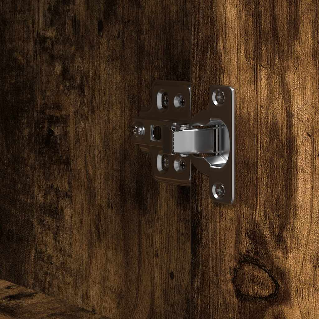 Badkamerkast met planken 36x35x95 cm gerookt eiken