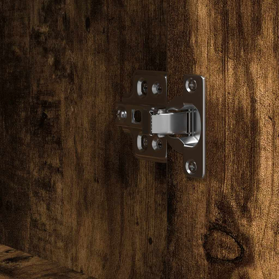 Badkamerkast met planken 36x35x95 cm gerookt eiken