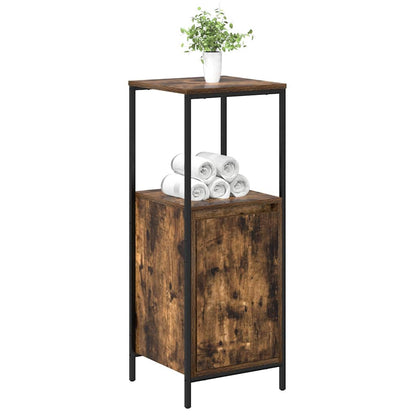 Badkamerkast met planken 36x35x95 cm gerookt eiken