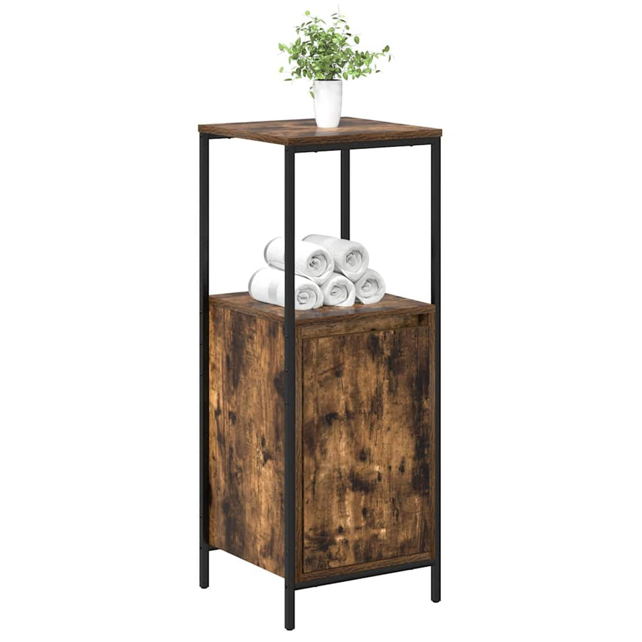 Badkamerkast met planken 36x35x95 cm gerookt eiken