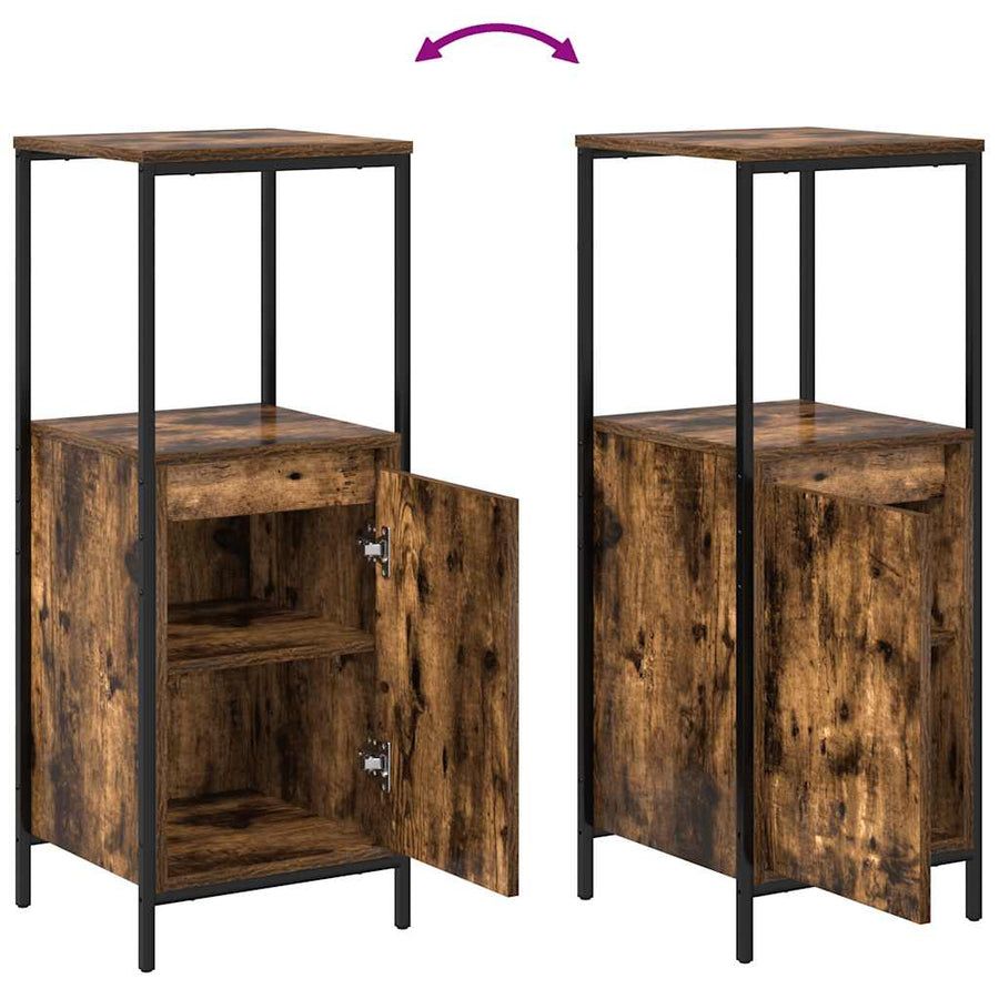 Badkamerkast met planken 36x35x95 cm gerookt eiken