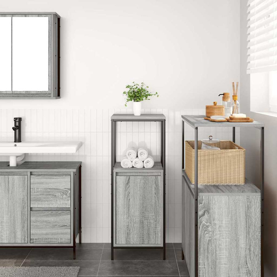 Badkamermeubel met planken 36x35x95 cm grijs sonoma