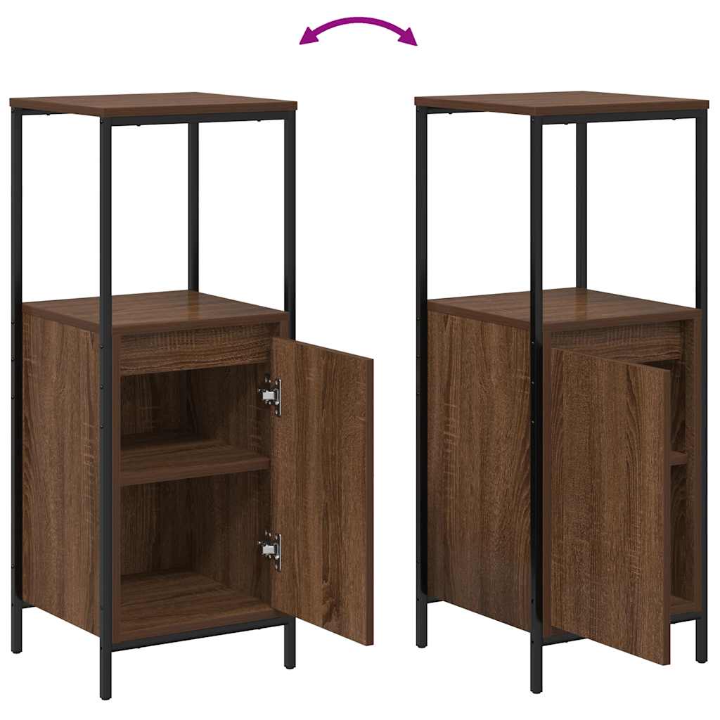 Badkamermeubel met planken 36x35x95 cm bruin eiken