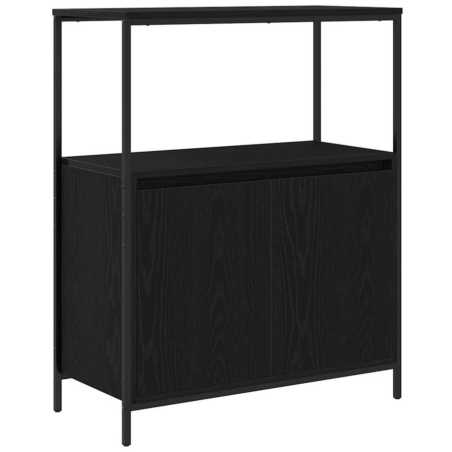 Badkamermeubel met planken 76,5x35x95 cm zwart eikenkleurig