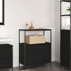 Bathroom cabinet with shelves 76.5x35x95 cm black oak-coloured