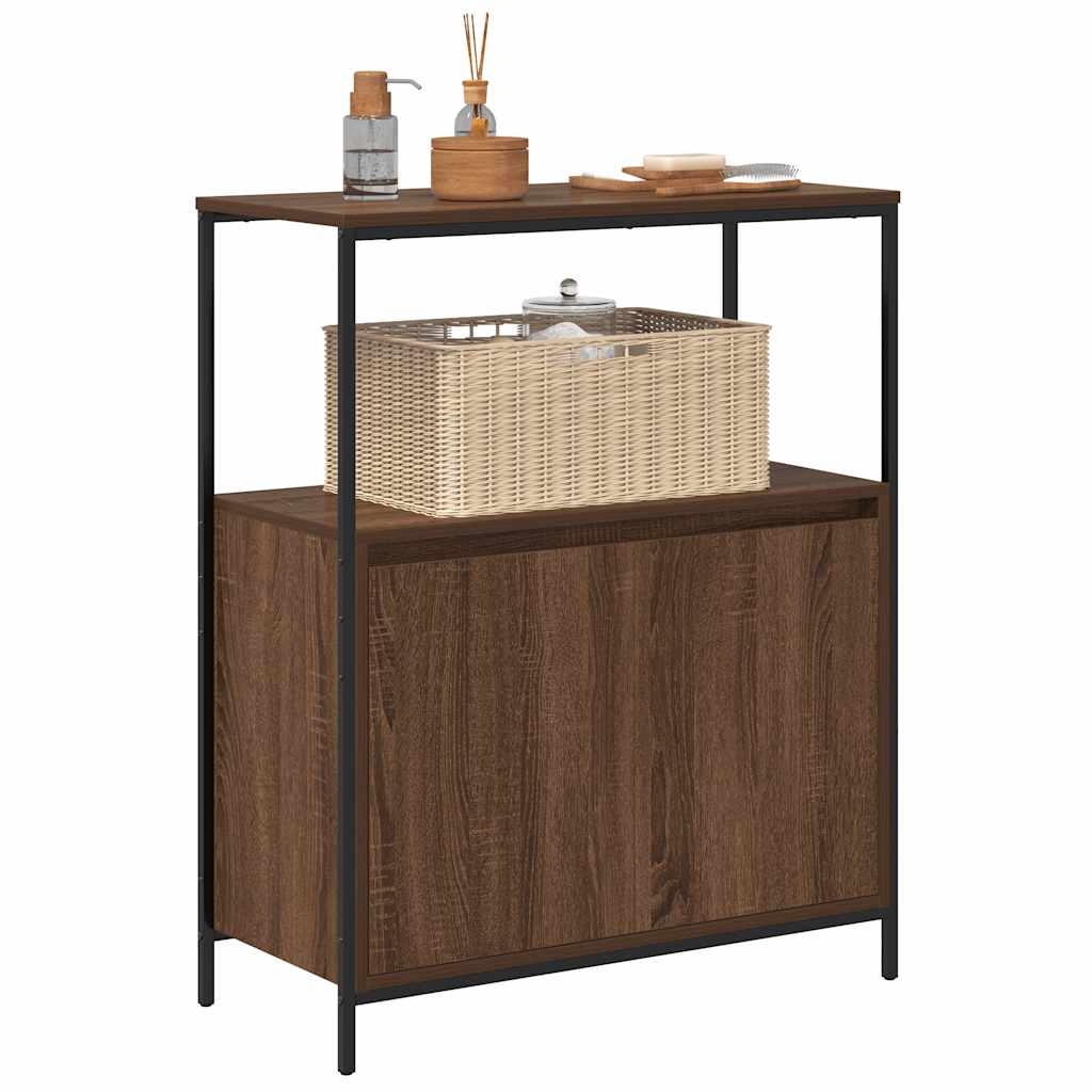 Badkamermeubel met planken 76,5x35x95 cm bruin eiken