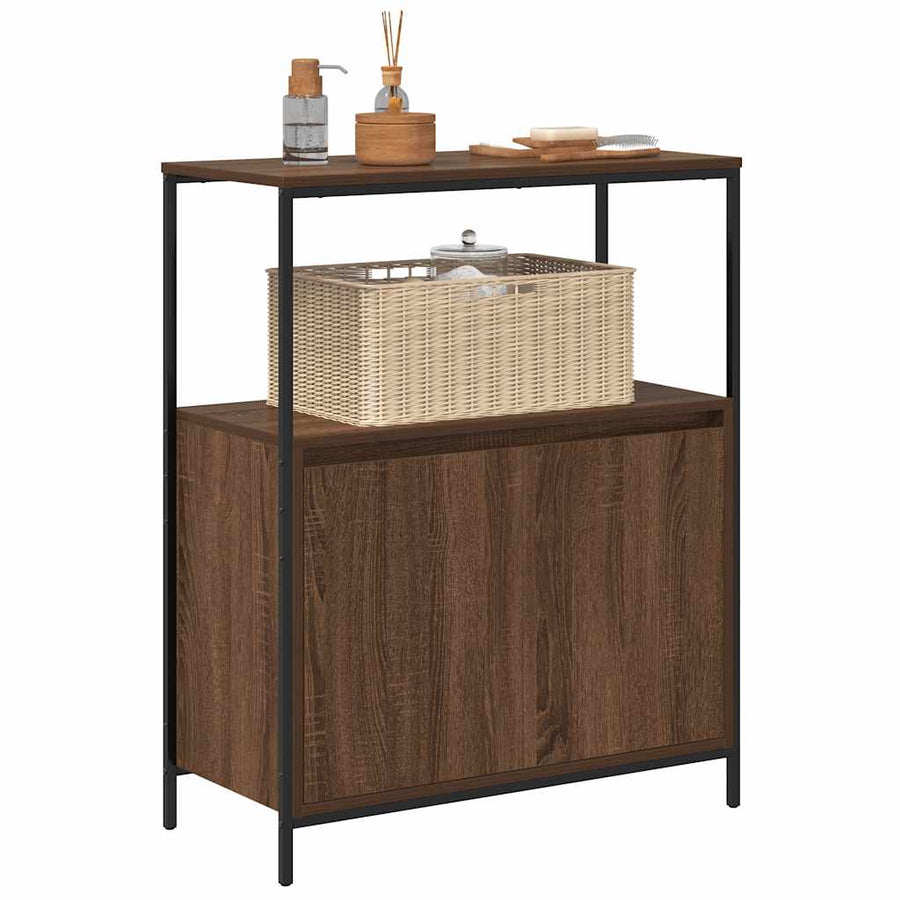 Badkamermeubel met planken 76,5x35x95 cm bruin eiken