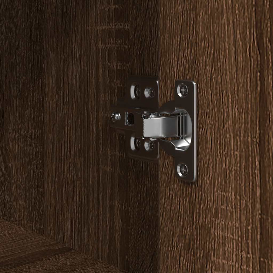 Badkamermeubel met planken 76,5x35x95 cm bruin eiken