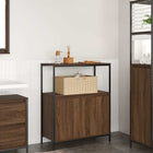 Bathroom cabinet with shelves 76.5x35x95 cm brown oak