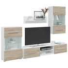 5-piece TV cabinets with LED engineered wood Sonoma oak