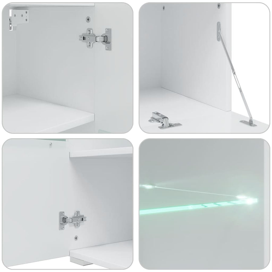 5-delige Tv-meubels met LED-verlichting bewerkt hout steengrijs