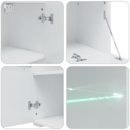 5-delige Tv-meubels met LED-verlichting bewerkt hout matindigo