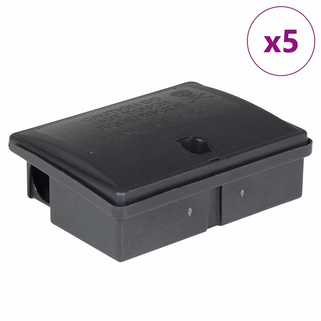 Muizenvallen 5 st 13x10x4 cm zwart